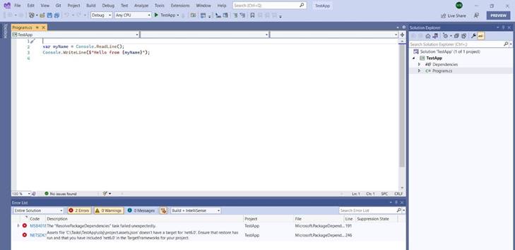 Creating A .NET Application From The CLI